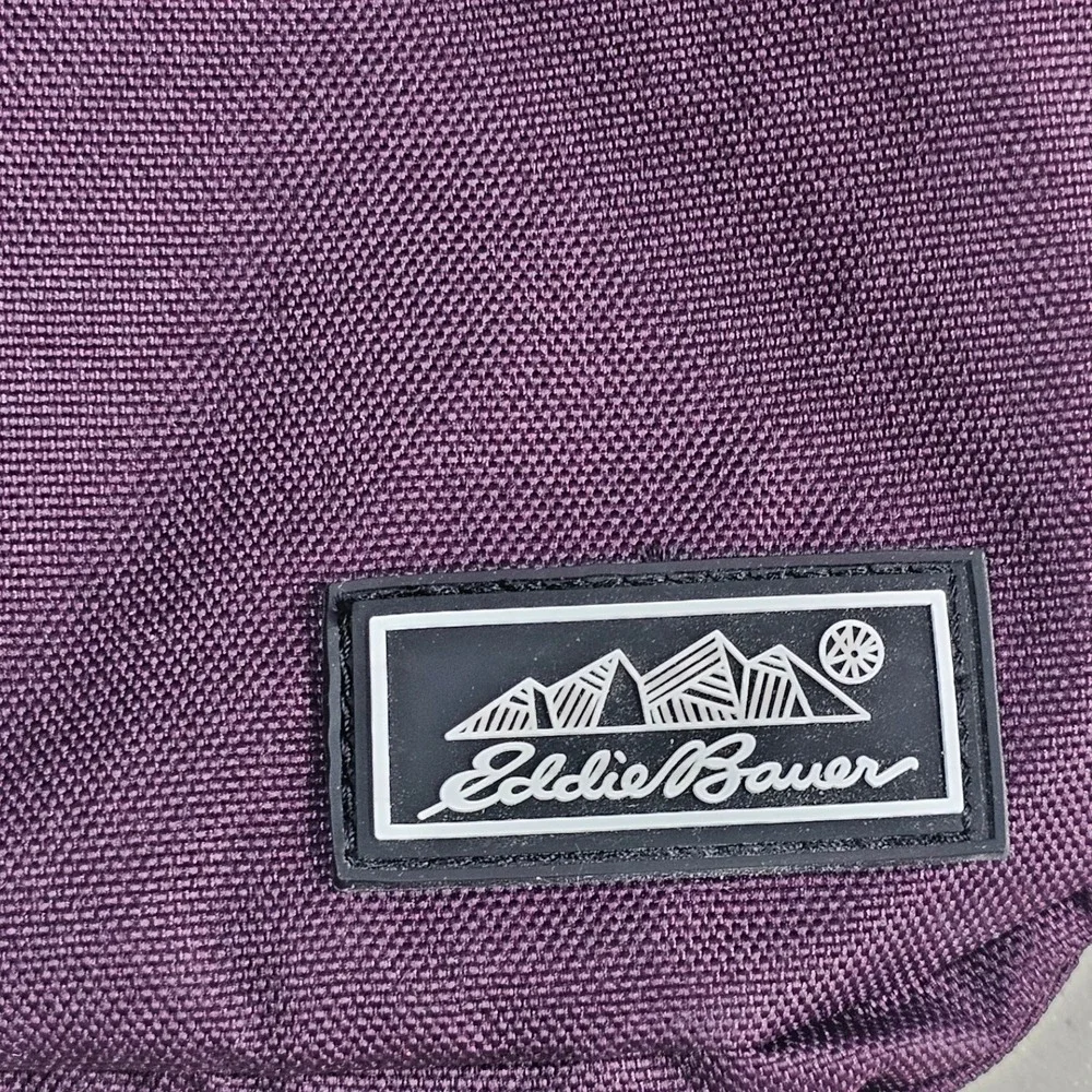 Eddie Bauer Purple Canvas Crossbody Bag Small Utility Messenger Travel Pouch
